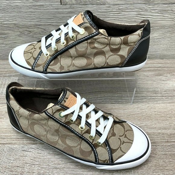Coach Shoes - Coach Women's Barrett Signature Logo Tennis Shoes Sneakers Brown Size 9.5 B